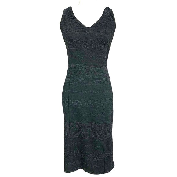 David Warren Black Textured Sparkling Sleeveless Midi Cocktail Dress 10 Elegant - Picture 1 of 8